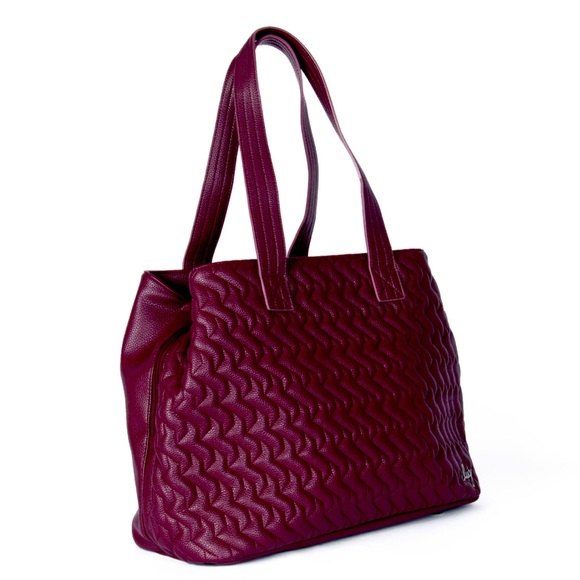 lug Handbags - NWT: LUG TEMPO VL TOTE- WINE RED - BEAUTIFUL VEGAN LEATHER W/ INSULATED …